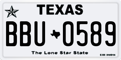 TX license plate BBU0589