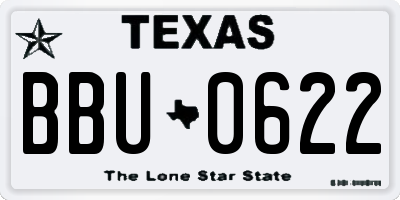 TX license plate BBU0622