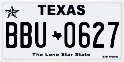 TX license plate BBU0627