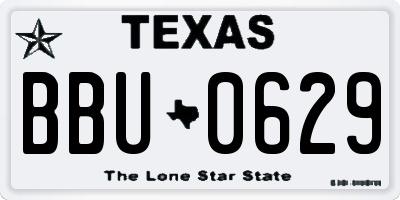 TX license plate BBU0629