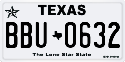 TX license plate BBU0632