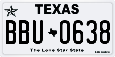 TX license plate BBU0638