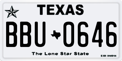TX license plate BBU0646