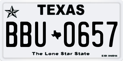 TX license plate BBU0657