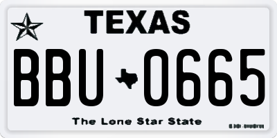 TX license plate BBU0665