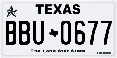 TX license plate BBU0677