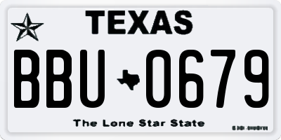 TX license plate BBU0679