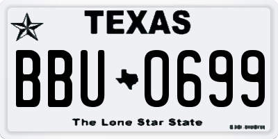 TX license plate BBU0699
