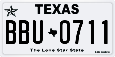 TX license plate BBU0711