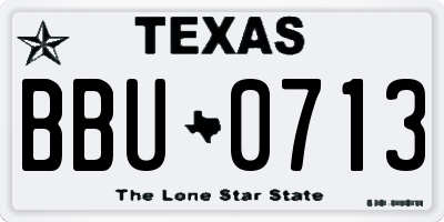 TX license plate BBU0713