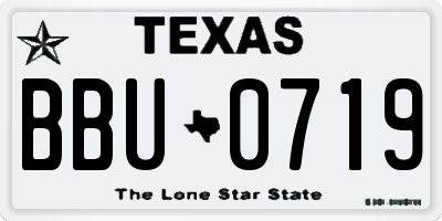 TX license plate BBU0719