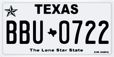 TX license plate BBU0722