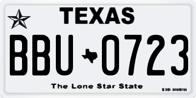 TX license plate BBU0723