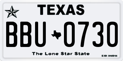 TX license plate BBU0730