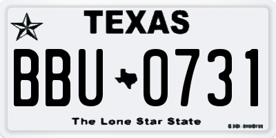 TX license plate BBU0731