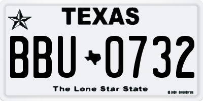 TX license plate BBU0732