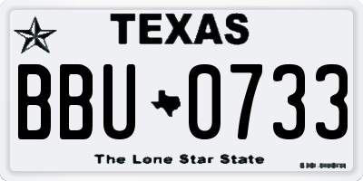 TX license plate BBU0733