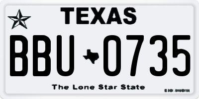 TX license plate BBU0735