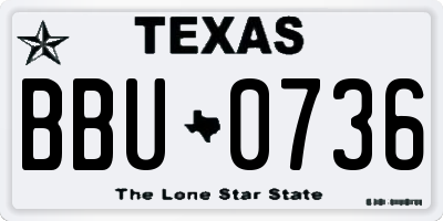 TX license plate BBU0736