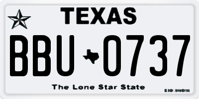 TX license plate BBU0737
