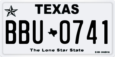 TX license plate BBU0741