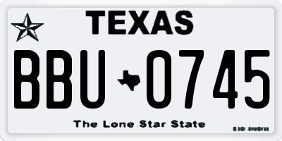 TX license plate BBU0745