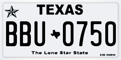 TX license plate BBU0750