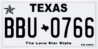 TX license plate BBU0766