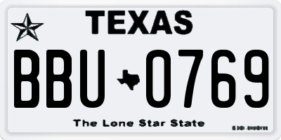 TX license plate BBU0769