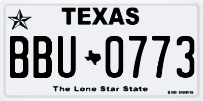 TX license plate BBU0773