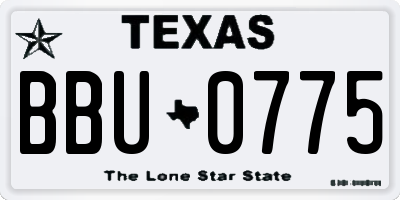TX license plate BBU0775