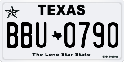 TX license plate BBU0790
