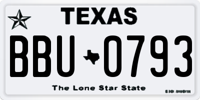 TX license plate BBU0793