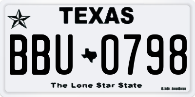 TX license plate BBU0798