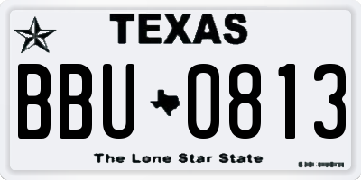 TX license plate BBU0813
