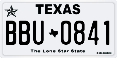 TX license plate BBU0841