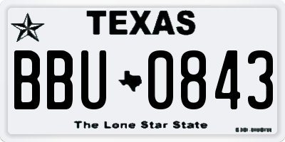TX license plate BBU0843