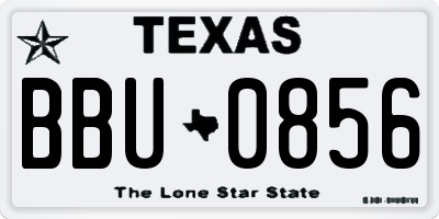 TX license plate BBU0856
