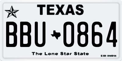 TX license plate BBU0864