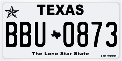 TX license plate BBU0873