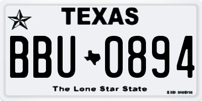 TX license plate BBU0894
