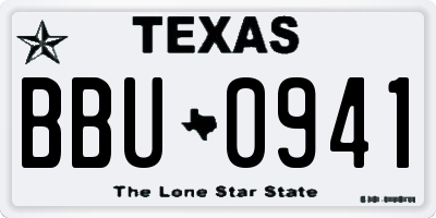 TX license plate BBU0941