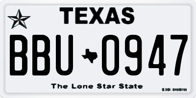 TX license plate BBU0947