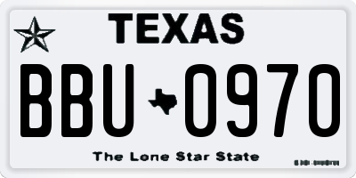 TX license plate BBU0970