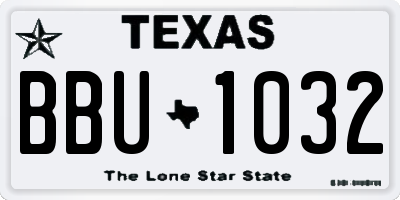 TX license plate BBU1032