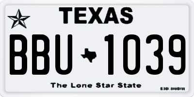 TX license plate BBU1039
