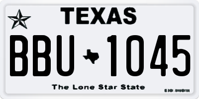 TX license plate BBU1045