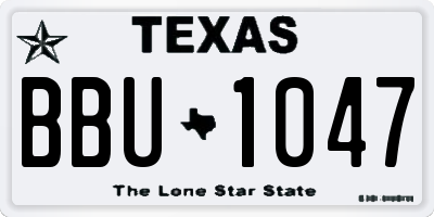 TX license plate BBU1047
