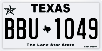 TX license plate BBU1049