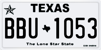 TX license plate BBU1053